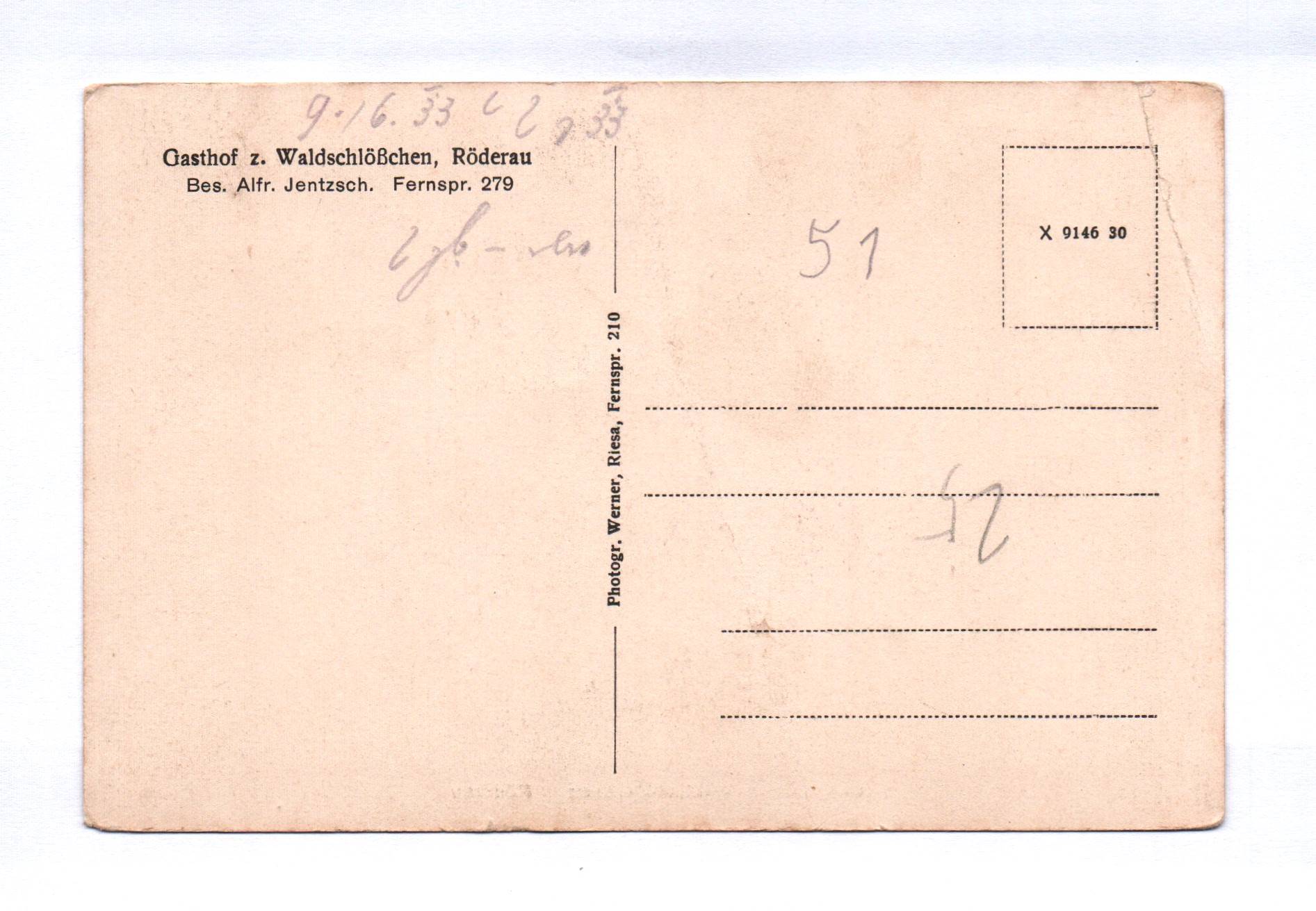 Ak Gasthof zum Waldschlösschen Röderau 1933 Ak Gasthof zum Waldschlösschen Röderau 1933