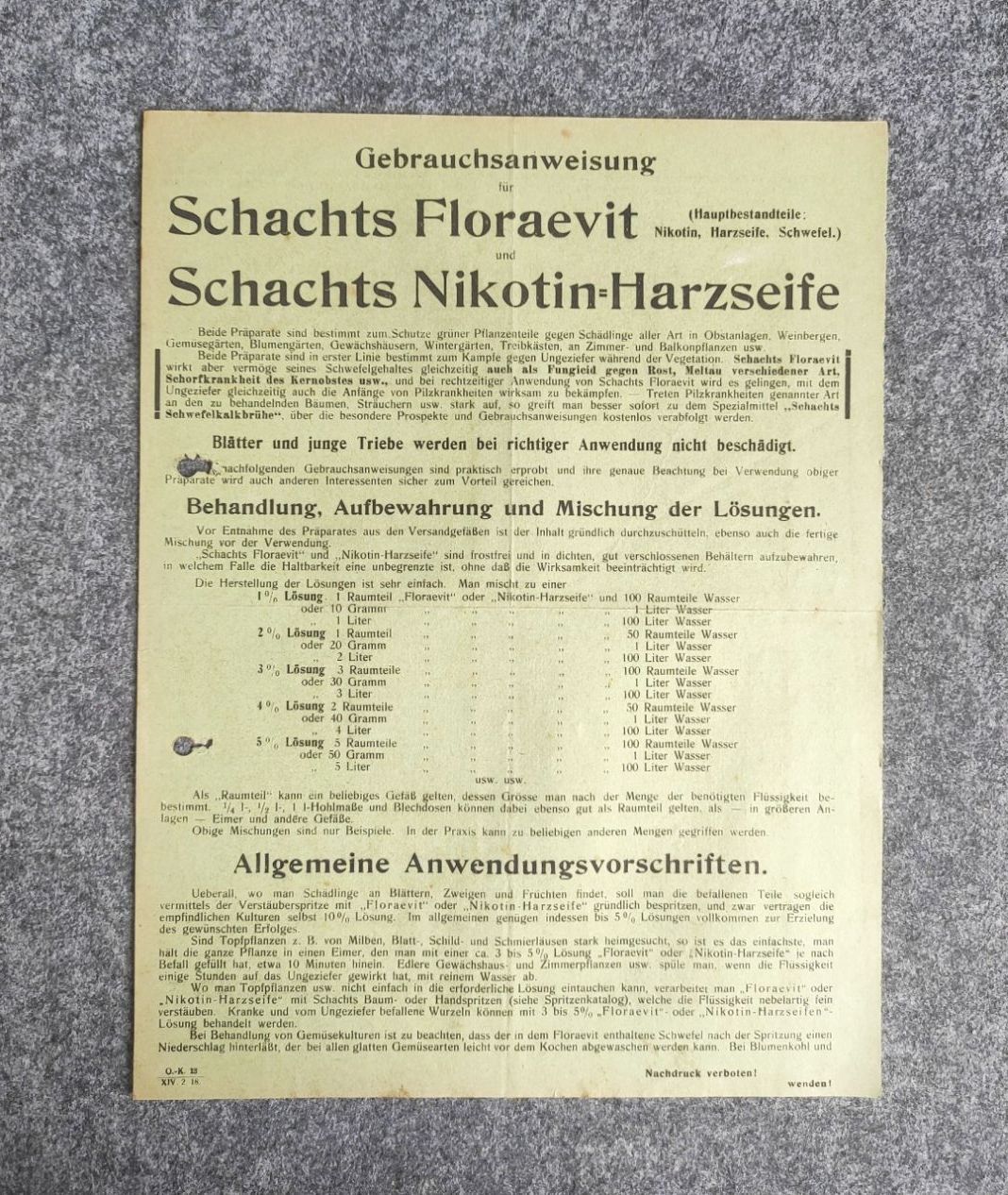 Alte Gebrauchsanweisung Infoblatt Schachts Nikotin Harzseife Pflanzenschutz Alte Gebrauchsanweisung Infoblatt Schachts Nikotin Harzseife Pflanzenschutz