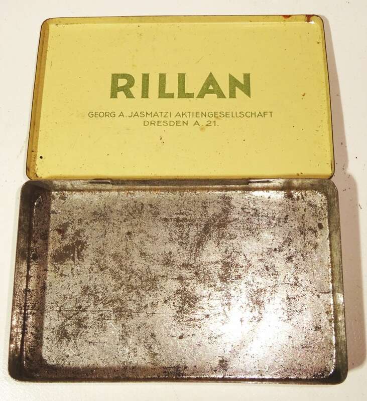 Rillan Georg A Jasmatzi Dresden Zigarettendose Blechdose Metalldose 