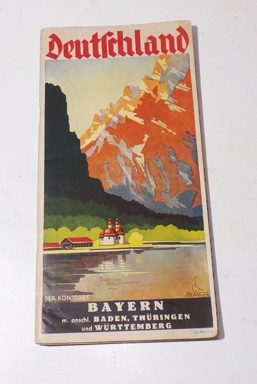Deutschland Bayern Atlas Straßenkarten 1930er Kartenführer 