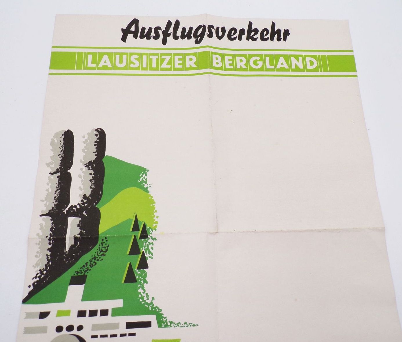 Plakat Deutsche Reichsbahn Sächsische Schweiz 1969 Cottbus Lausitzer Bergland
