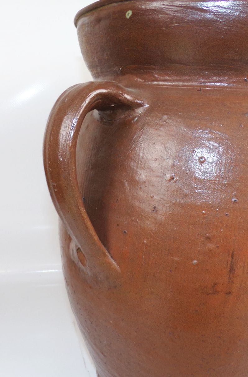 Alter Steinguttopf Sauerkrauttopf Tontopf Gärtopf Gurkentopf Steinzeug Deckel