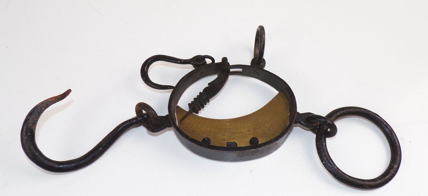 Alte Sackwaage Federwaage Mondwaage vintage Handwaage Antik