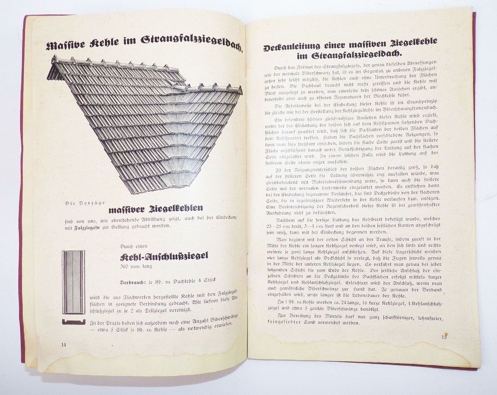 Katalog Sturm Dachziegel Werke Freiwaldau Schlesien 1937 Dachdecker