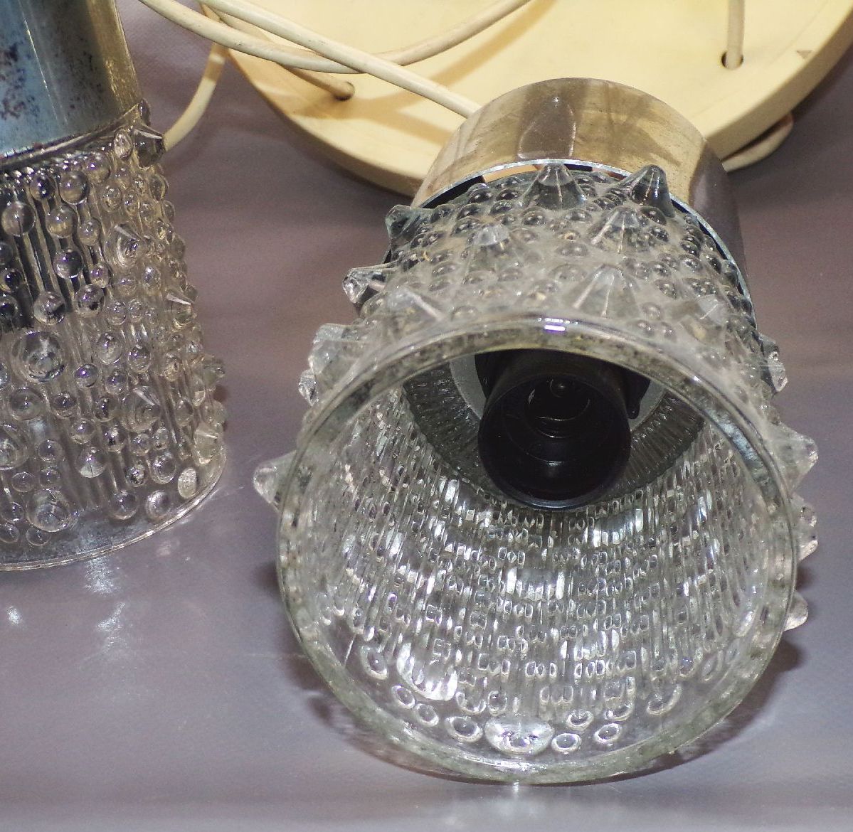 Alte Kaskadenlampe Deckenleuchte Pendellampe E14 Hängelampe 1970 er Retro