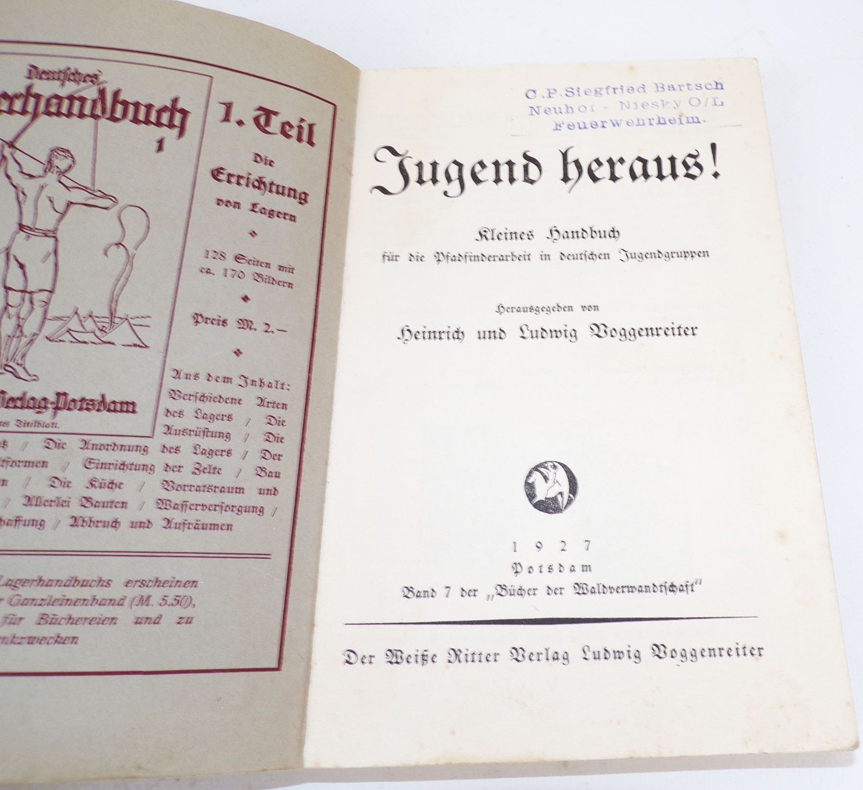 Jugend Heraus Kleines Handbuch für deutsche Jugendgruppen 1927 Pfadfinder Buch 