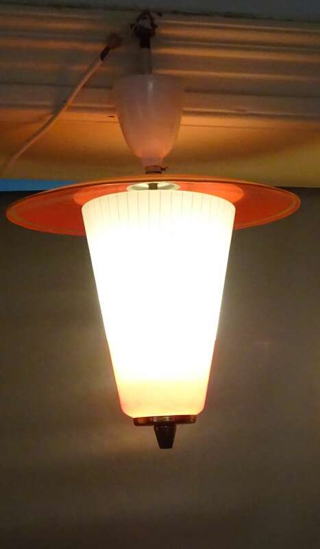 Alte Glaslampe Deckenlampe 50er Mid Century Pilzlampe Vintage Lampe Leuchte
