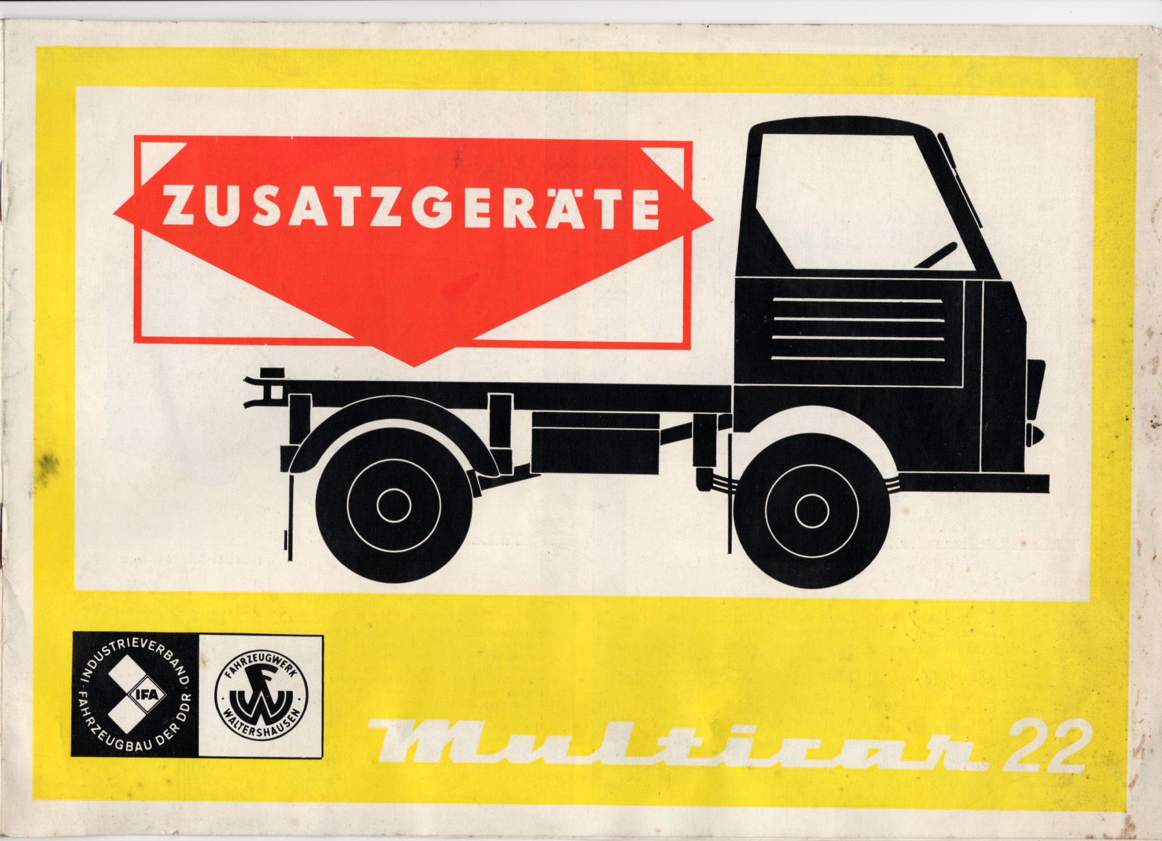 Altes Prospekt Multicar 22 Zusatzgeräte Waltershausen 1971