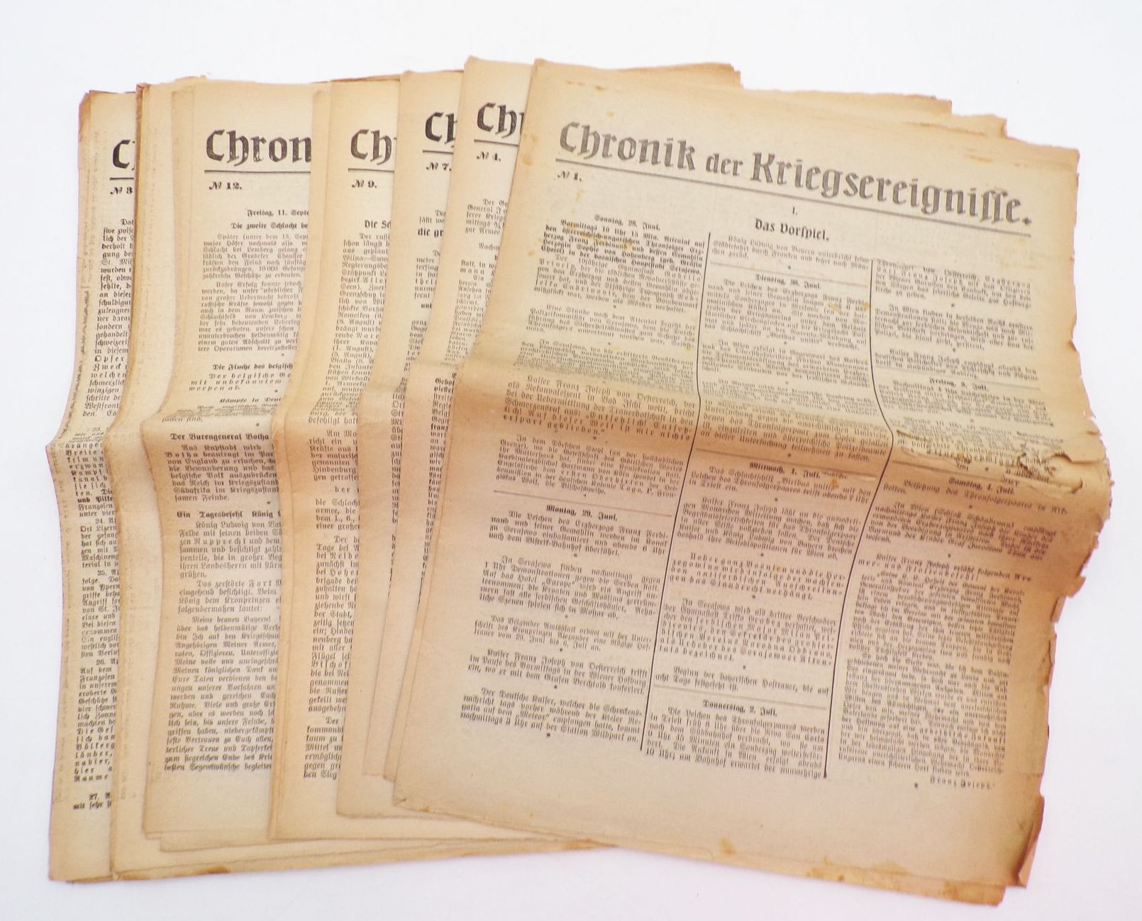 Chronik der Kriegsereignisse No 1 bos 38 Zeitung 1 Weltkrieg 