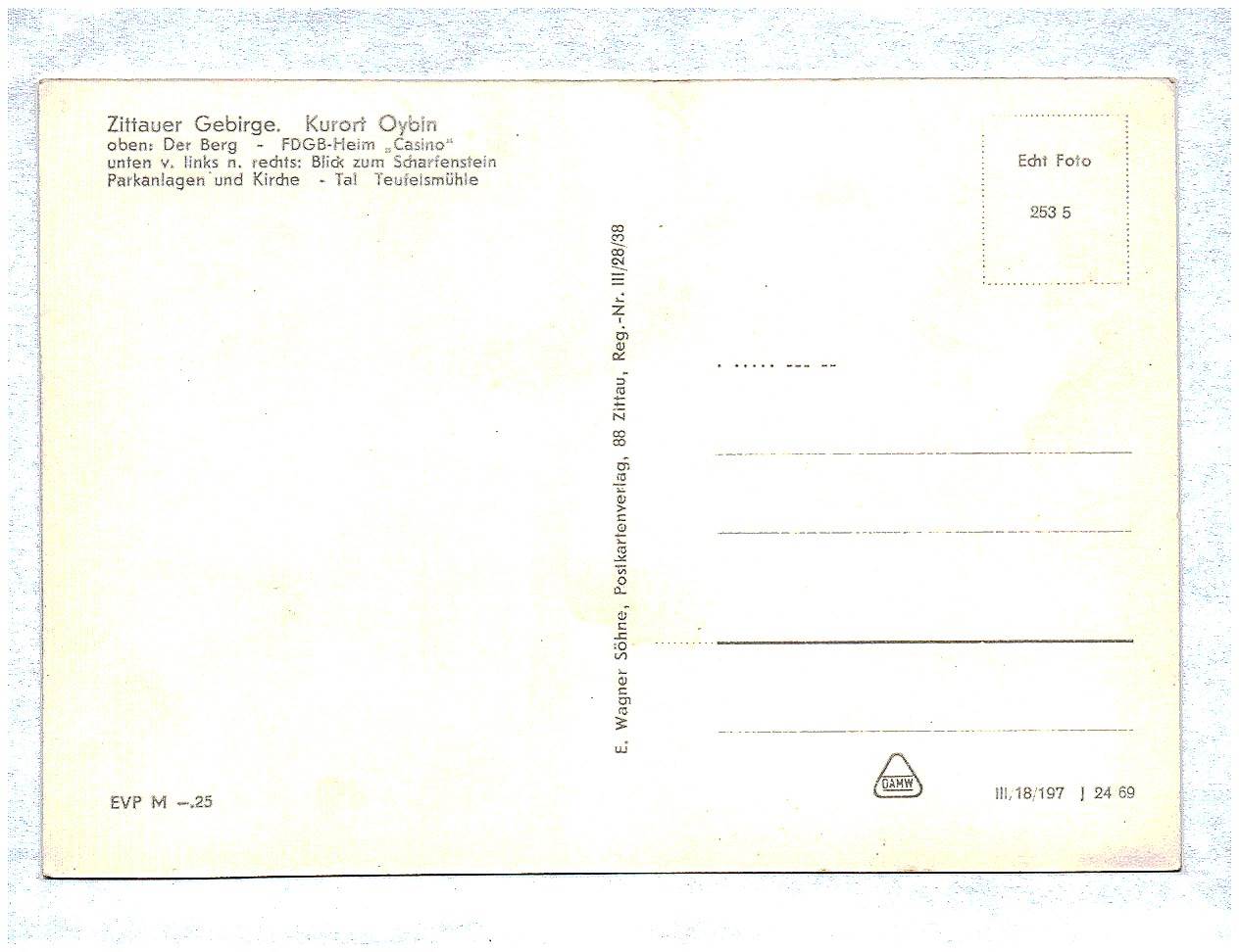 Ak Zittauer Gebirge Kurort Oybin Berg FDGB Heim Casino Blick auf Scharfenstein Kirche Teufelsmühle Echtfoto Ak Zittauer Gebirge Kurort Oybin Berg FDGB Heim Casino Blick auf Scharfenstein Kirche Teufelsmühle Echtfoto