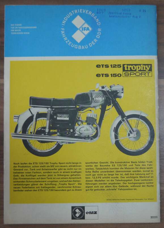 Beurteilung MZ ETS 150 Heft KFT März 1972 VEB Verlag MZ ETS 125 150 Zeitschrift DDR