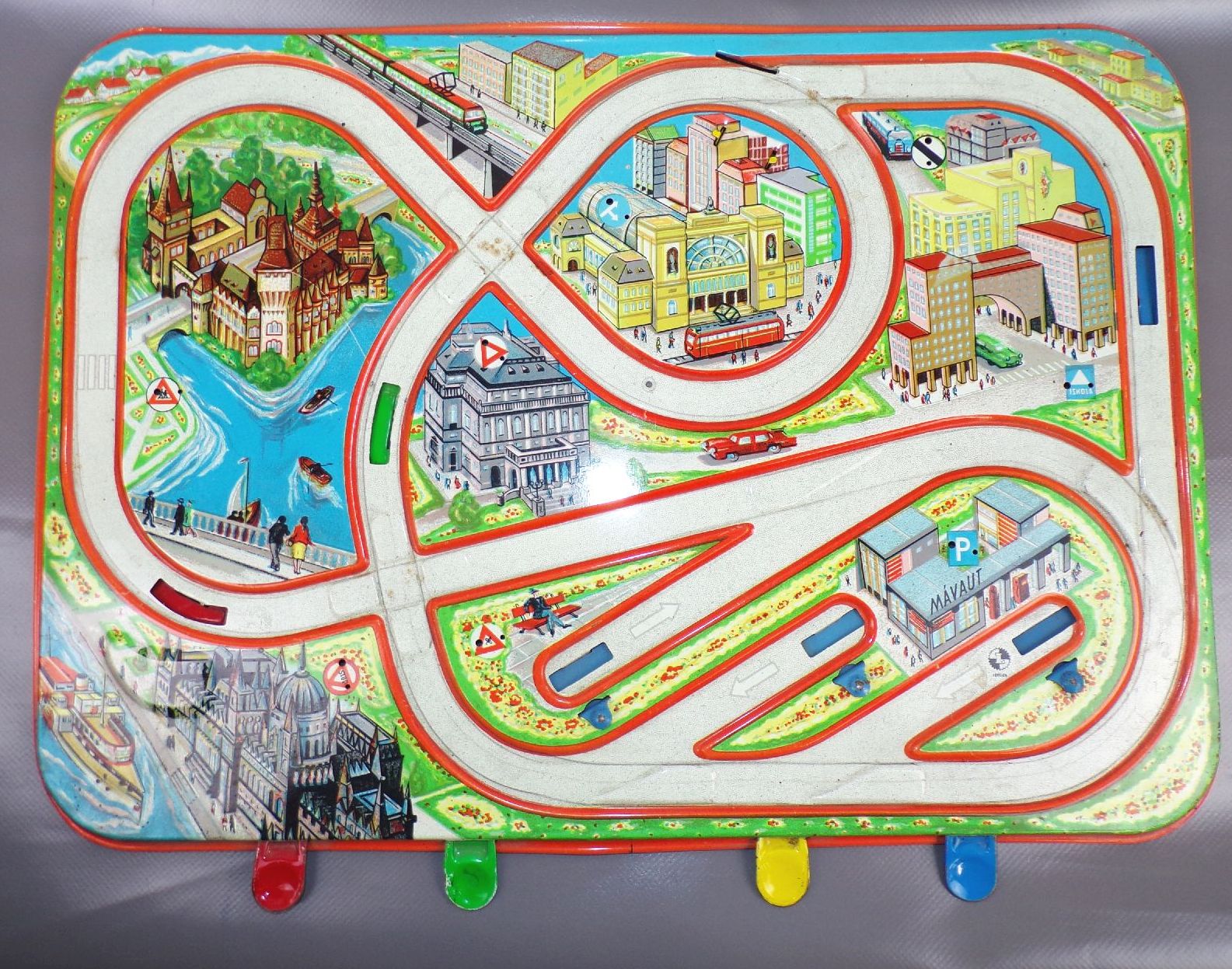 DDR Autobahn Rennbahn Blechspielzeug Autos Ungarn 