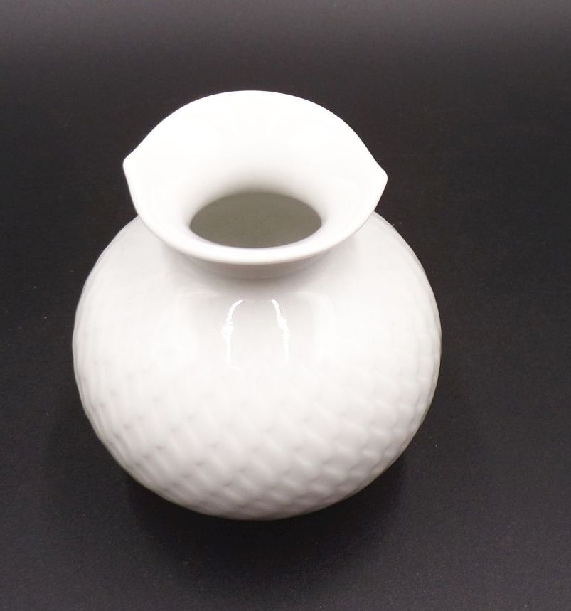Meissen Vase Weiß klein 9 cm Vintage 