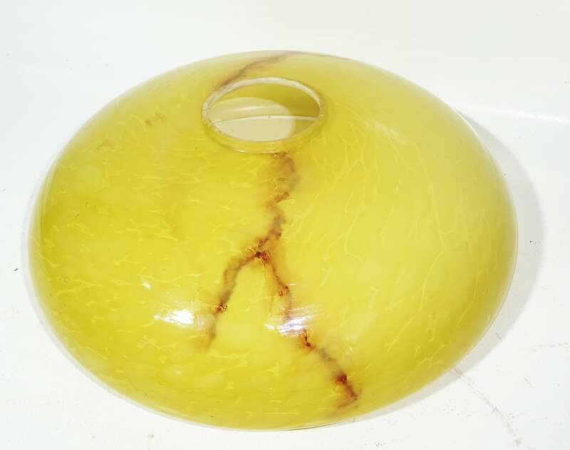 Glas Lampenschirm Schale für alte Schalenlampe D 22 cm Marmoriert 1940er