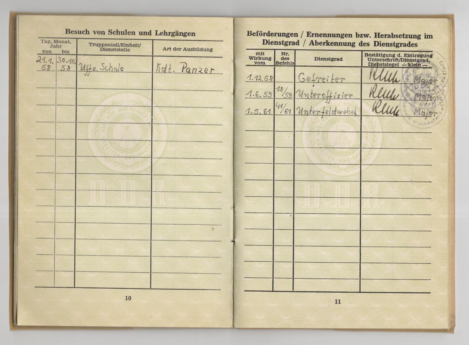 NVA Wehrpaß 1964 Panzer NVA Wehrpaß 1964 Panzer