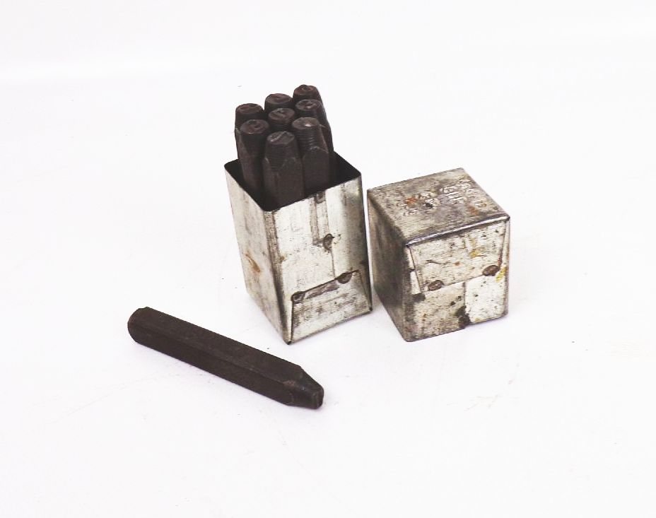 Alter Satz Schlagzahlen 5 mm 0 bis 9 Oldtimer Ziffern Schlagstempel