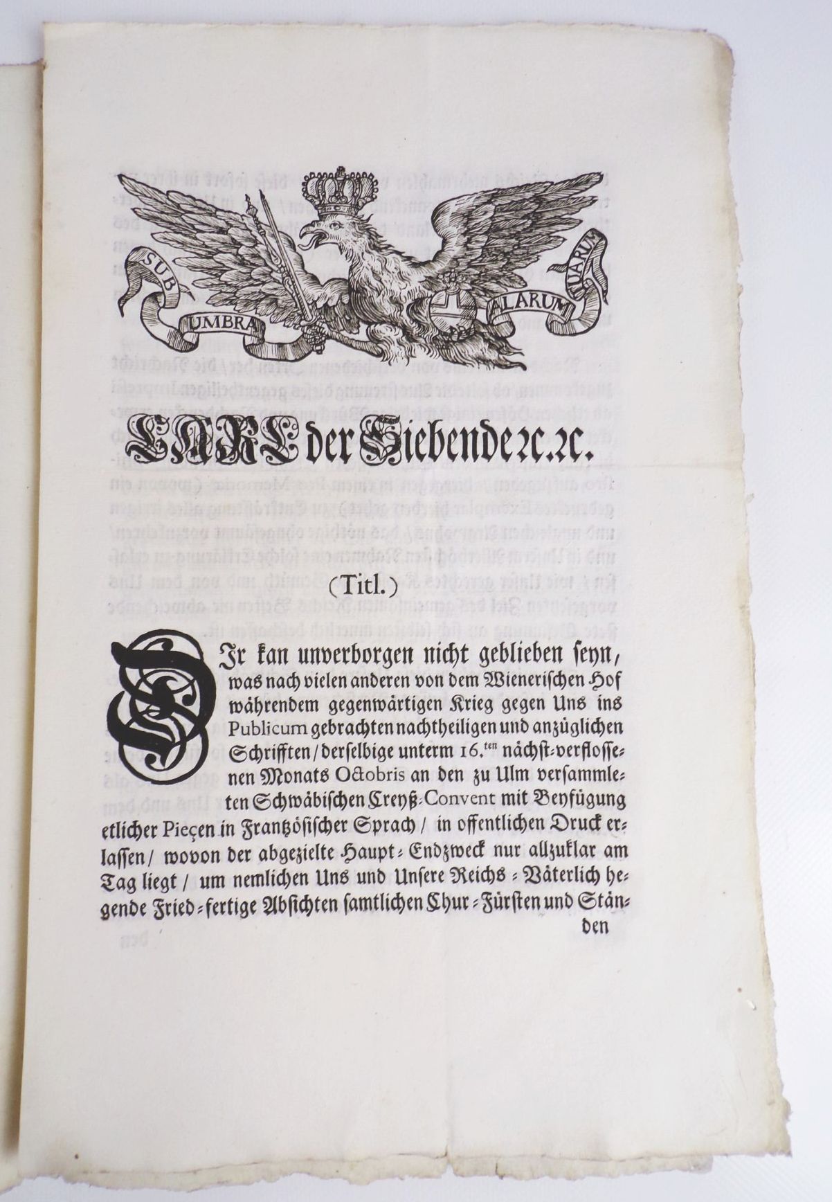 Rundschrift 1744 München Österreichischer Erbfolgekrieg Angriff auf Vaterlandsliebe