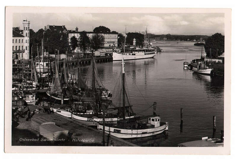 Ak Foto Ostseebad Swinemünde Hafenpartie 1938