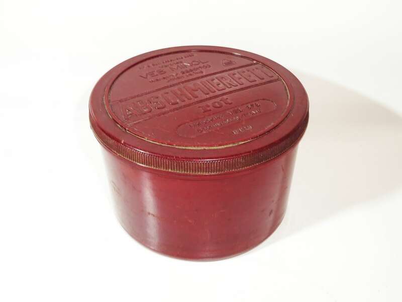 VEB Minol Abschmierfett rot Dose Bakelit Garage Deko Werkstatt