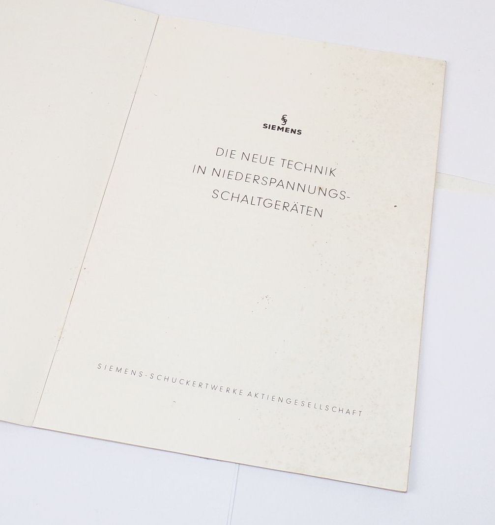 Siemens Schuckertwerke Die neue Technik in Niederspannungsschaltgeräten 