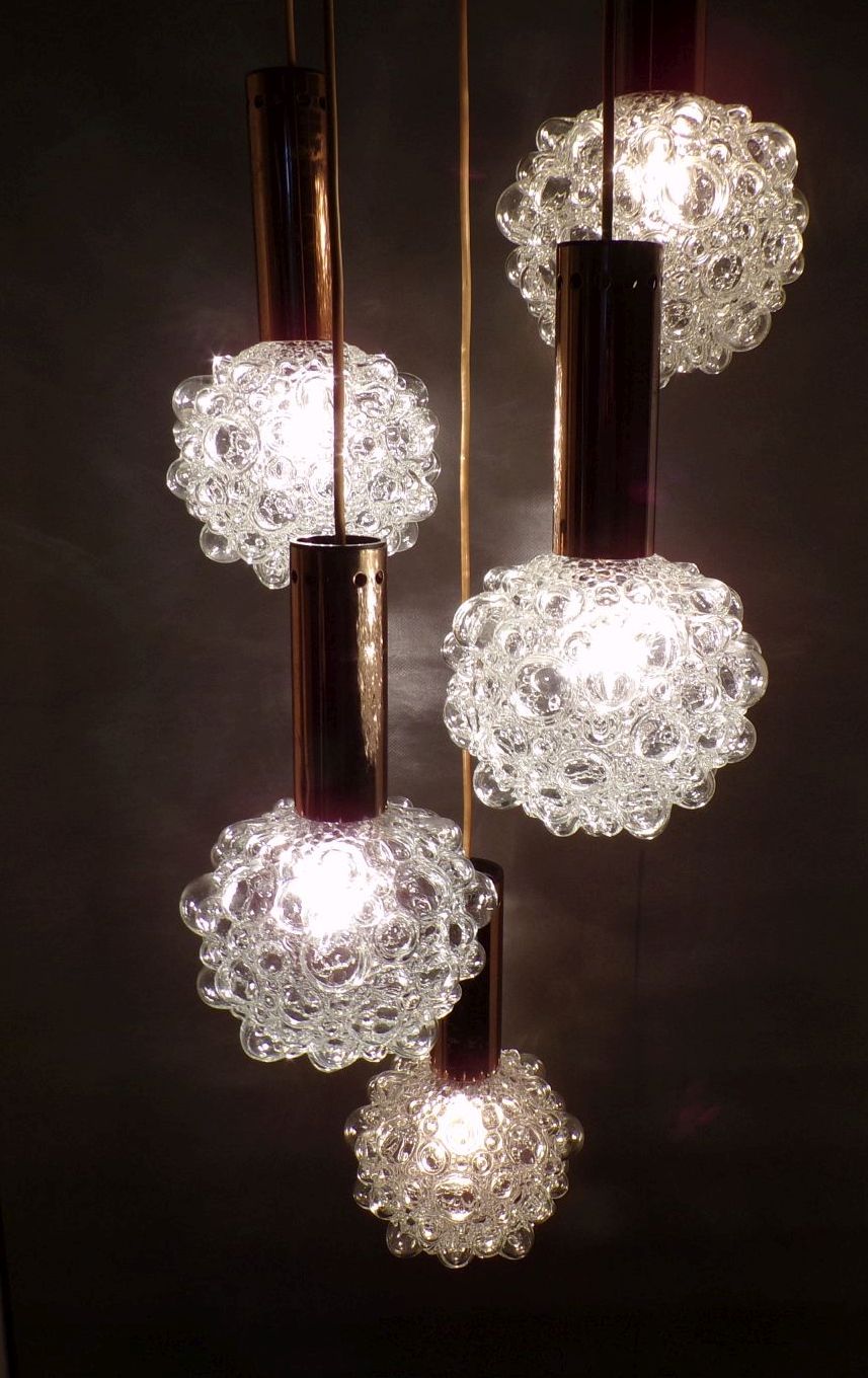 Alte Bubble Pendellampe 1970er DDR Kaskadenlampe Vintage Deckenlampe Alte Bubble Pendellampe 1970er DDR Kaskadenlampe Vintage Deckenlampe