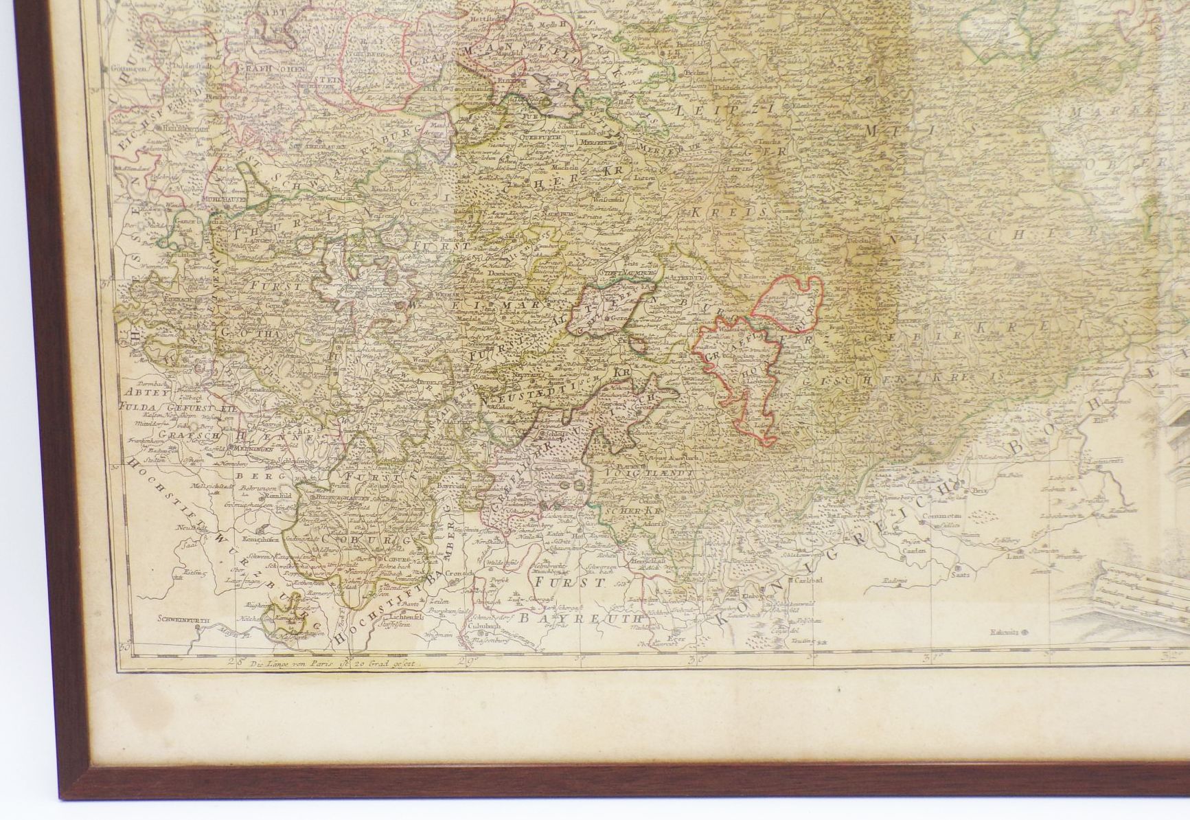 Alte Landkarte Der südliche Theil des Ober-Sächsischen Kreises 1783