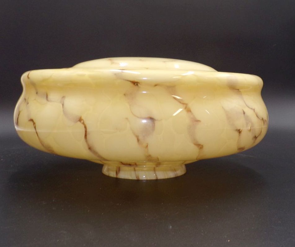 Alter Lampenschirm für Deckenleuchte Marmor Optik beige Art Deco