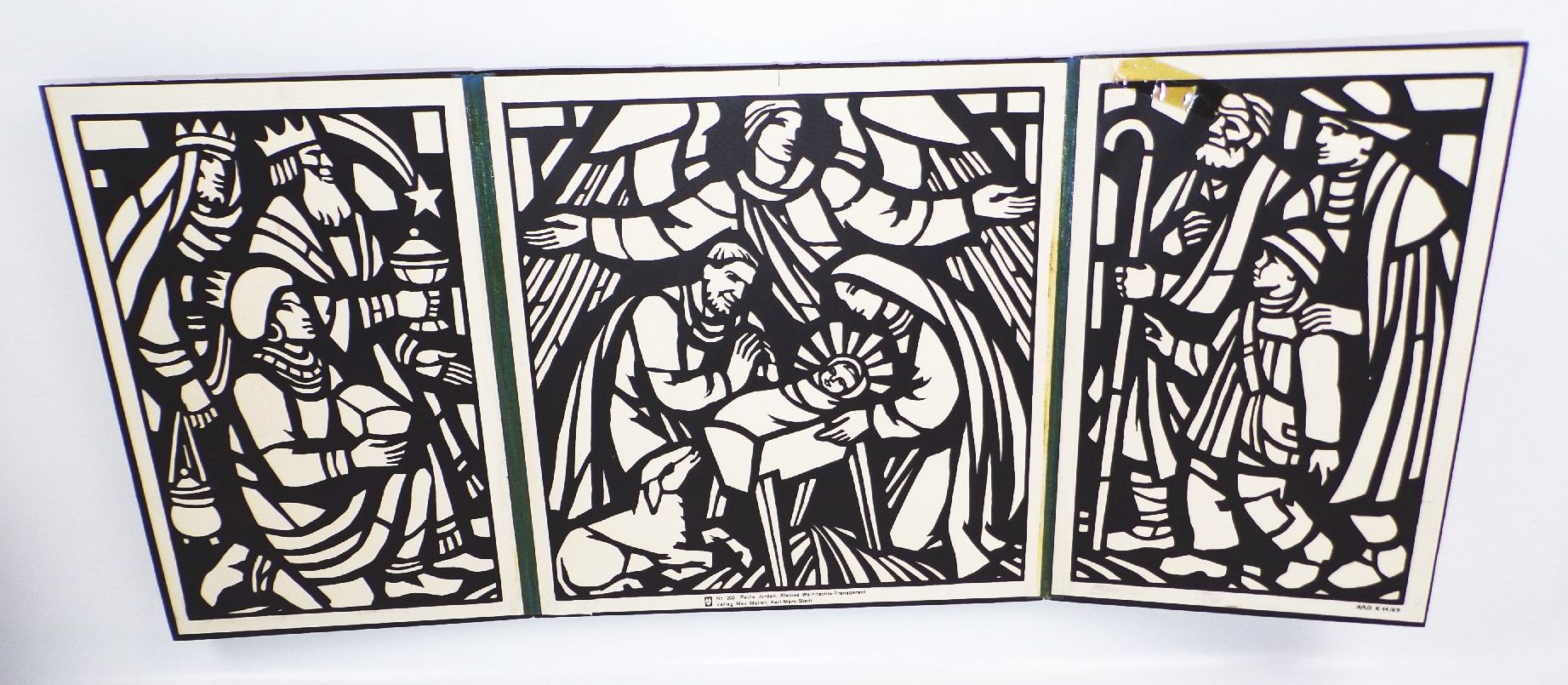 Altes Weihnachtstransparent Paula Jordan Für das Weihnachtsfest mit Originalkarton