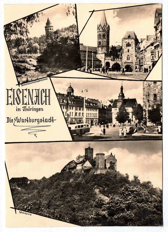 Foto Ak Eisenach in Thüringen Die Wartburgstadt Burschenschaftsdenkmal Wartburg Echtfoto Postkarte