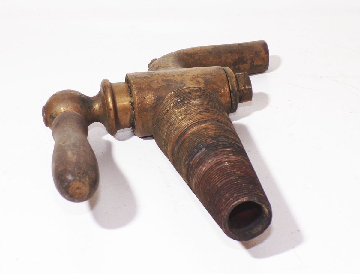 Zapfhahn Messing Massiv Hahn Ablauf alter Ablaufhahn 