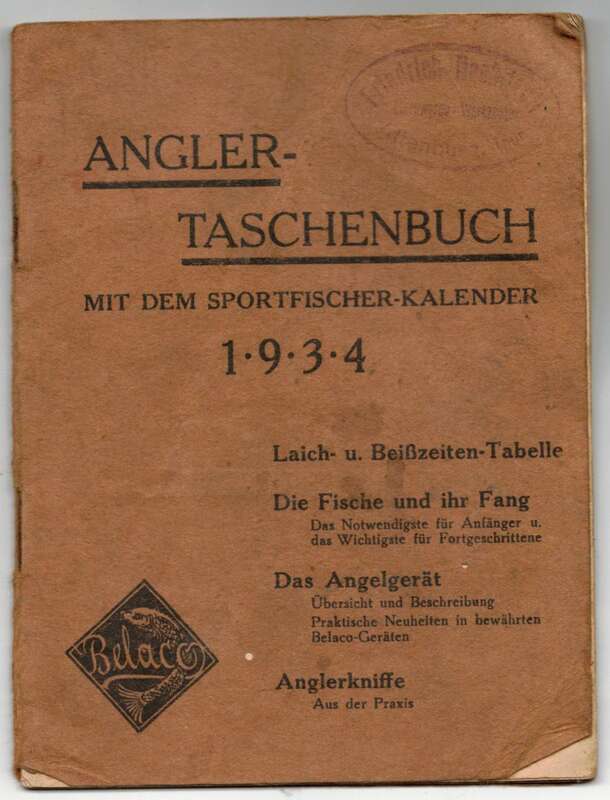 Angler Taschenbuch Sportfischer Kalender 1934 (H10