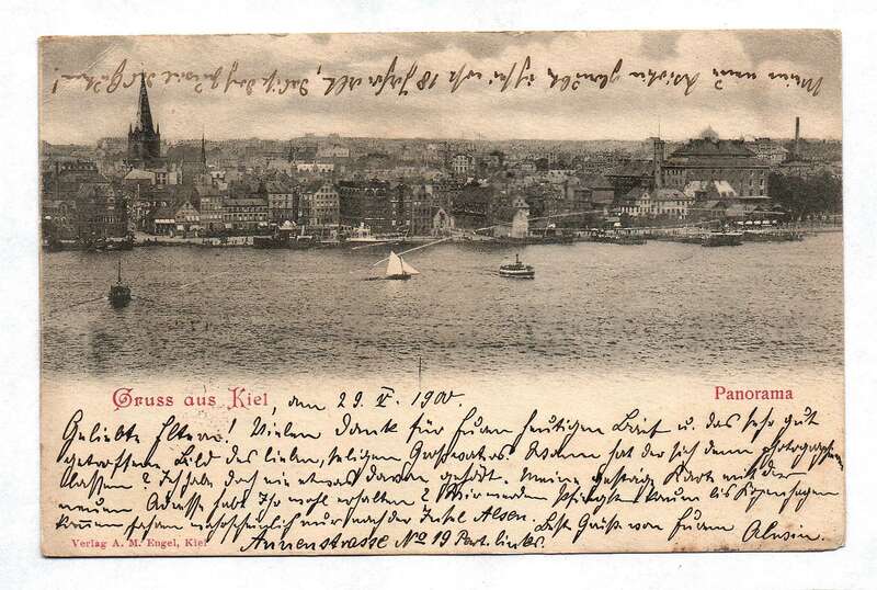 Ak Gruß aus Kiel Panorama 1900
