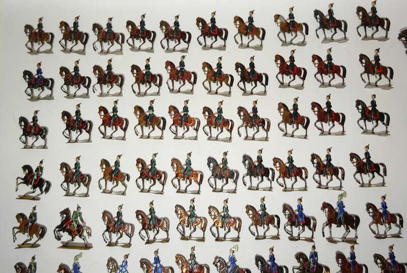 Alte Zinnfiguren sächsisches Feldartillerie Regiment 12 Reiter Kanonen