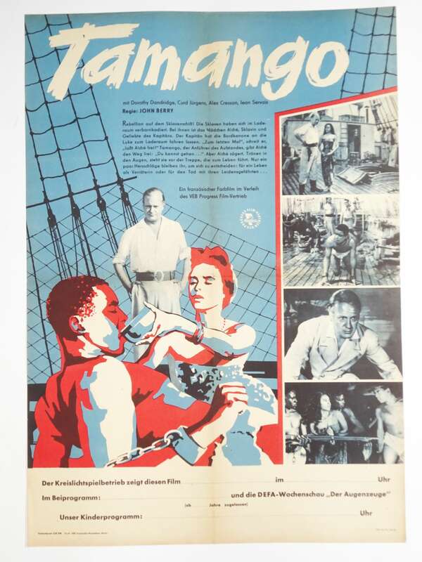 DDR Plakat Tamango John Berry französischer Farbfilm Progress 1960