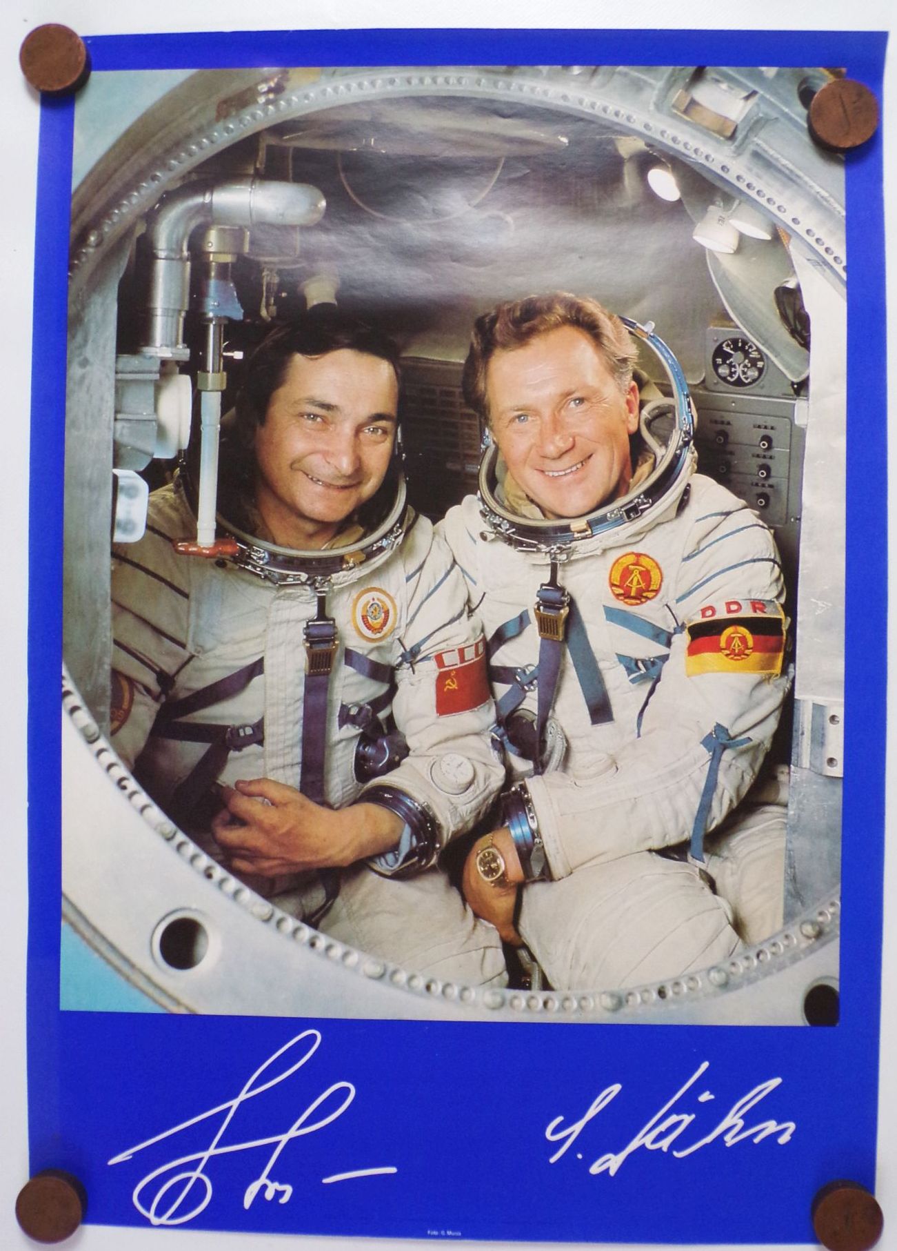 Plakat Sigmund Jähn und Waleri Bykowski 1978 Poster DDR UdSSR Kosmonauten 