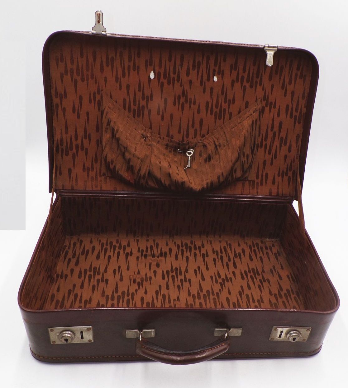Alter Koffer braun Lederkoffer Reisekoffer Vintage Requisit Alter Koffer braun Lederkoffer Reisekoffer Vintage Requisit
