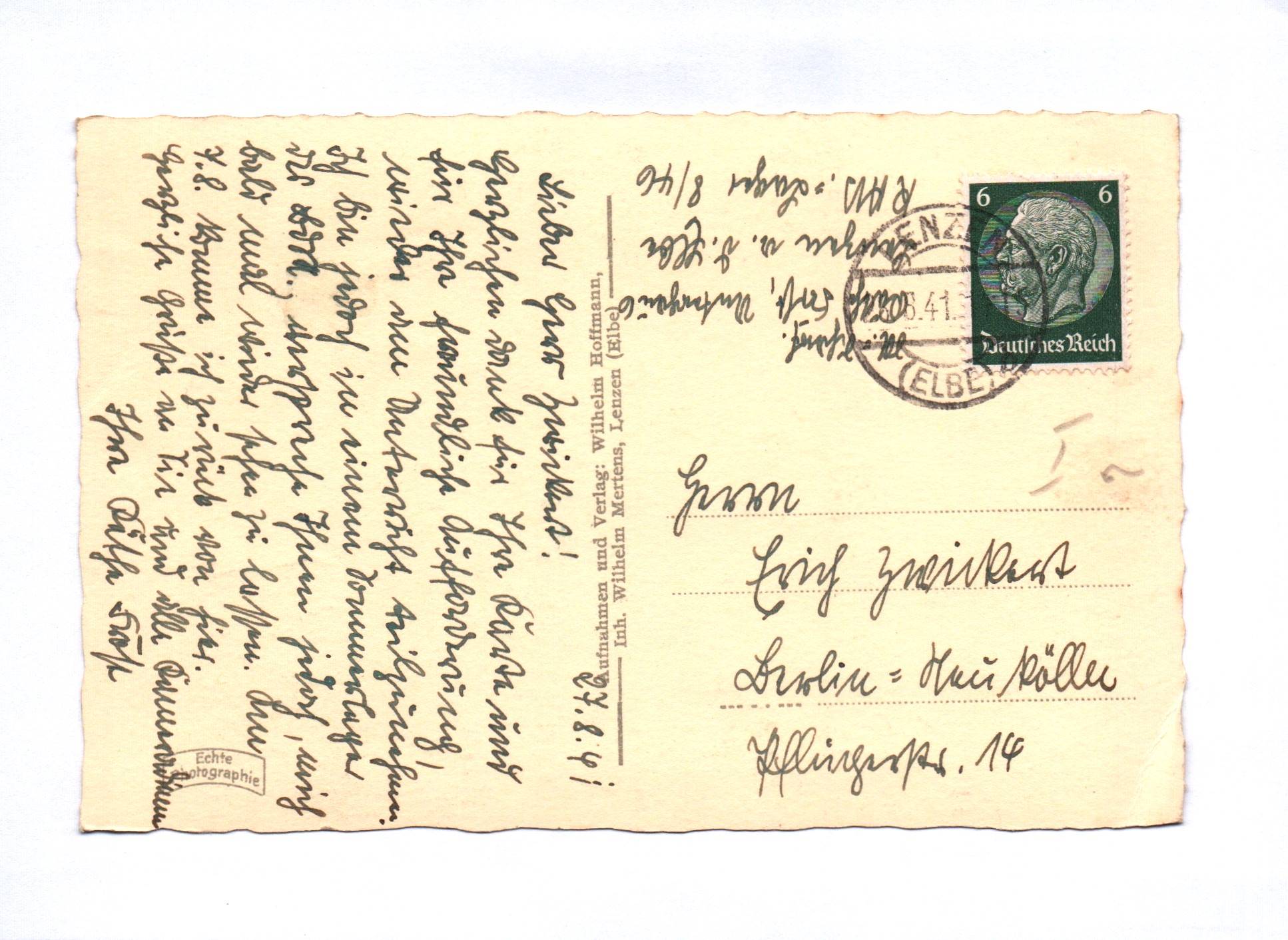 Foto Ak Lenzen Elbe Im Burghof 1941 Foto Ak Lenzen Elbe Im Burghof 1941