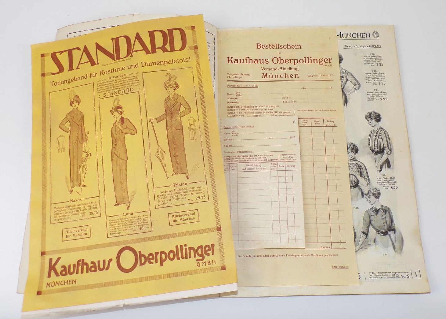 Alter Katalog Kaufhaus Oberpollinger München 1913 Mode Spielwaren Lampen