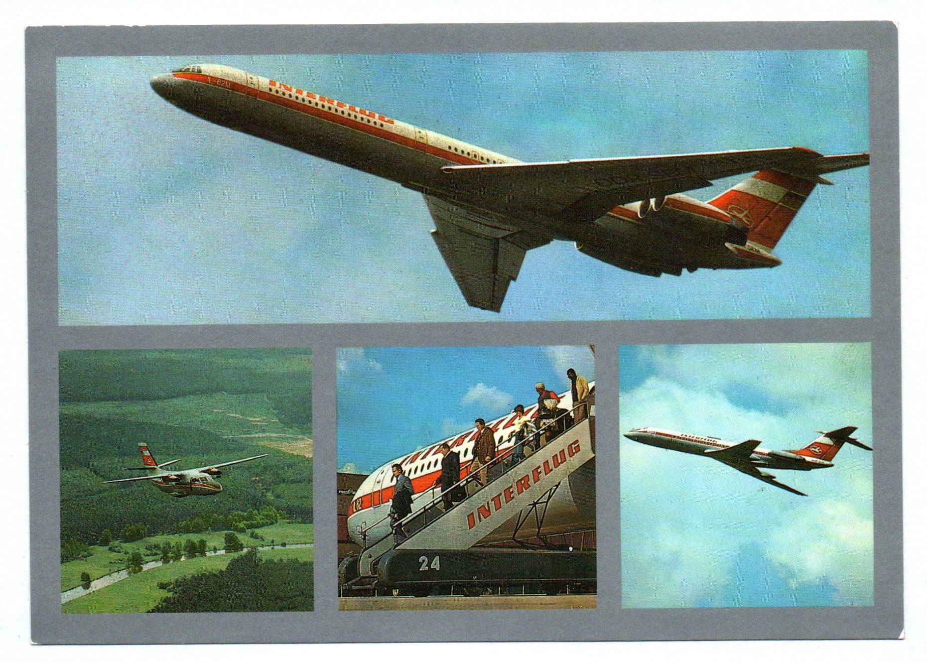 Ak Interflug Flugzeug IL 62M DDR