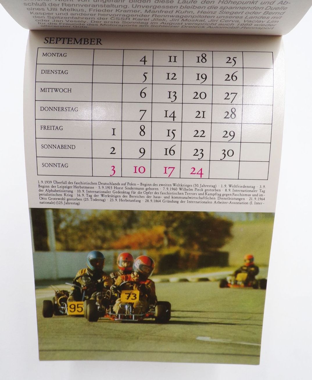 Schleizer Dreieck Rennen 1989 Kalender Geburtstagsgeschenk DDR Motorsport