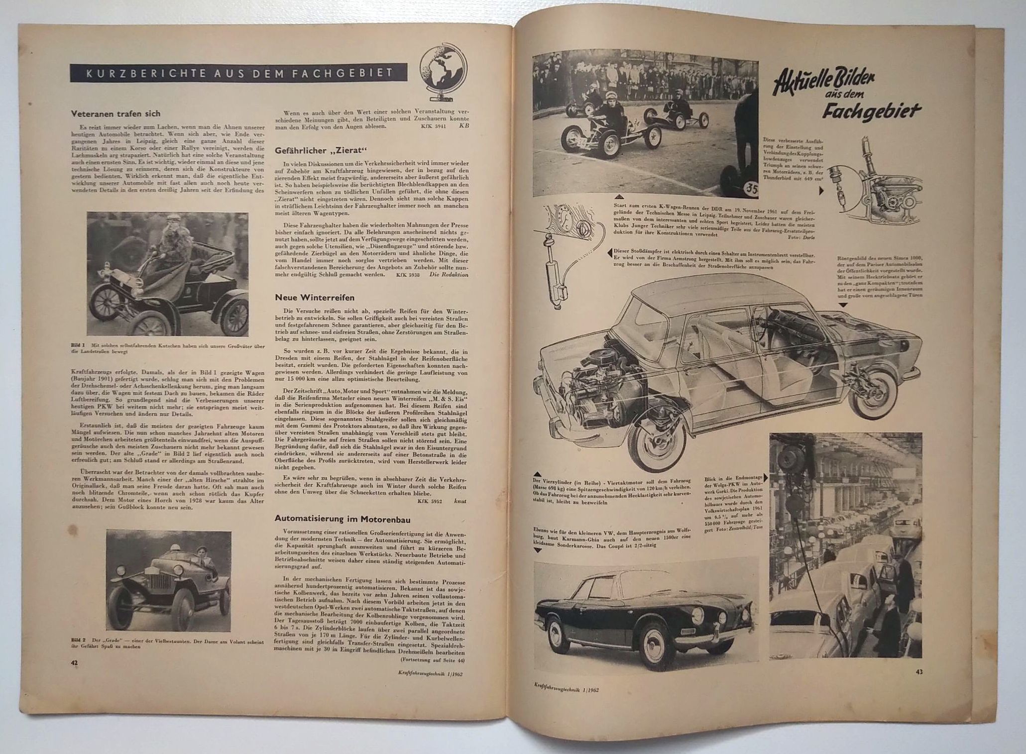 Kraftfahrzeugtechnik Zeitschrift DDR Nr 1 ES300 aus Zschopau ist da 1962 Kraftfahrzeugtechnik Zeitschrift DDR Nr 1 ES300 aus Zschopau ist da 1962