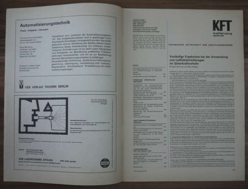 DDR Heft August 1980 KFT Luftleiteinrichtungen an GKW Spezialaufbauten Drehleiter DL30