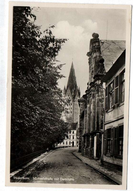 Ak Foto Paderborn Michaelstraße mit Domturm