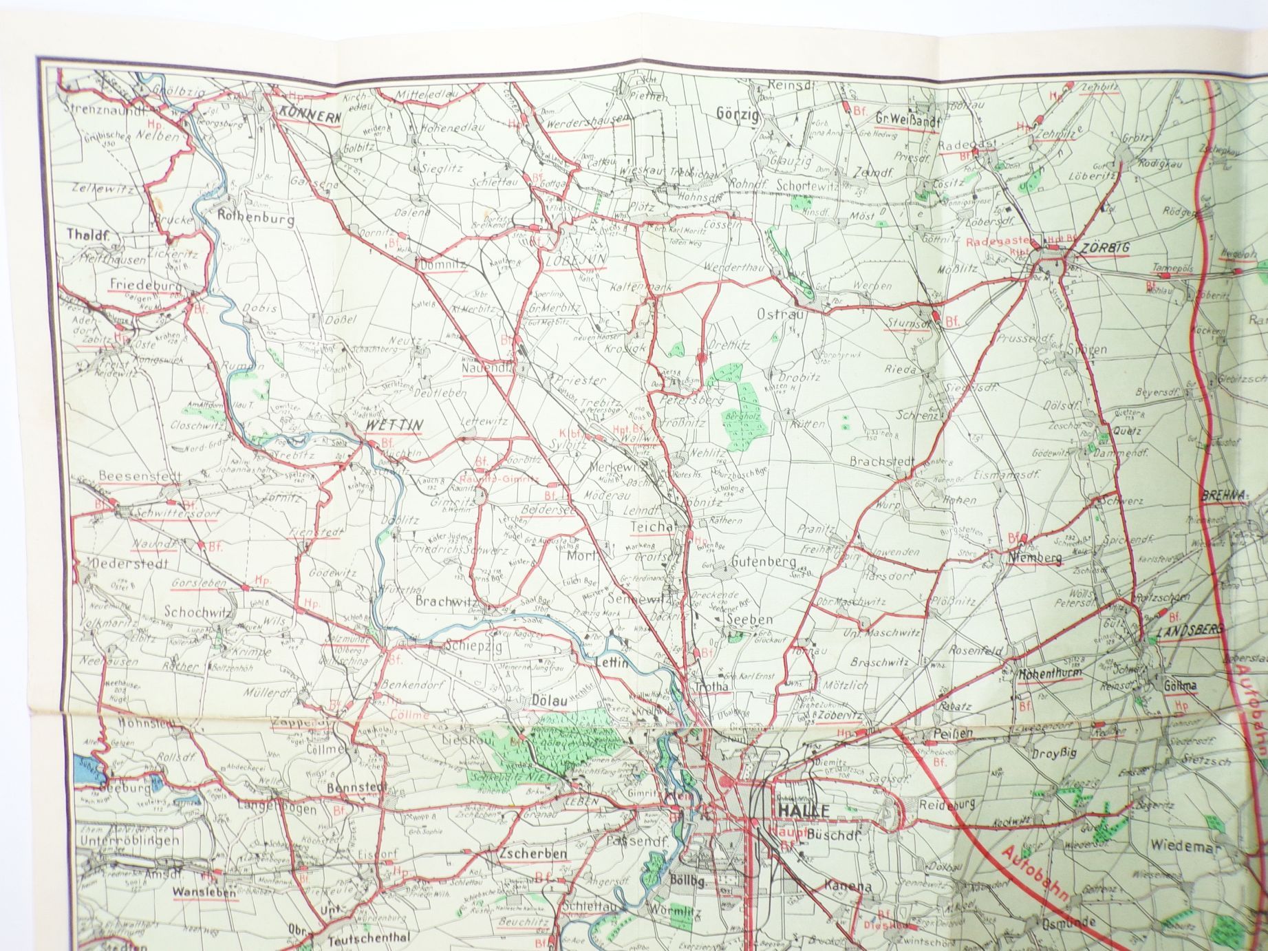 Wanderkarte Umgebung von Halle Saale DDR