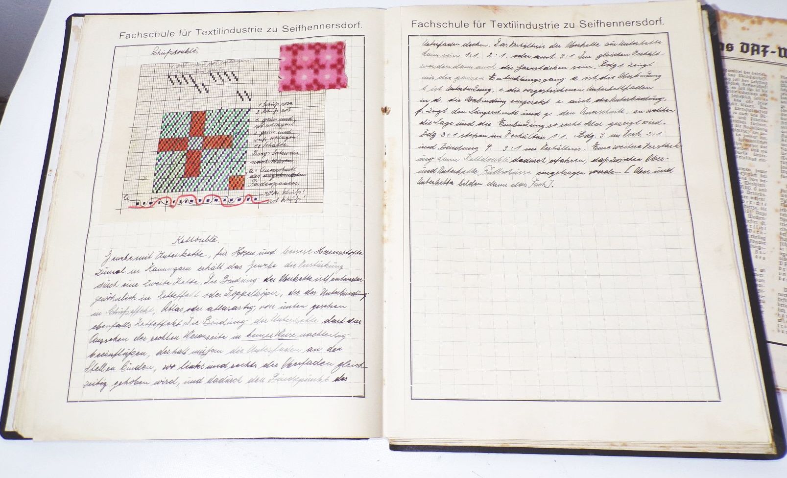 Konvolut Textilfacharbeiter Weber Ausbildung Hefter Hefte Bindungslehre