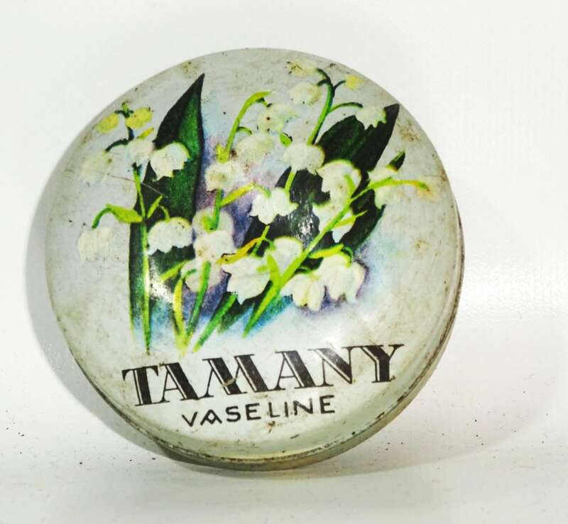 Alte Blechdose Tamany Vaseline Märzenbecher Blumen Inhalt Sammler