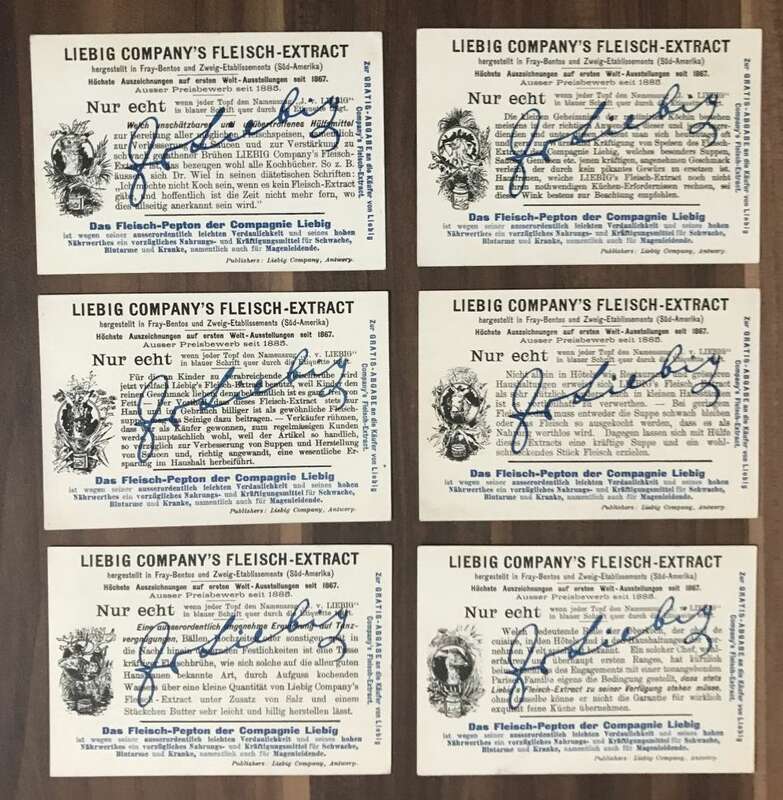 Sammelbilder Serie Nr 434 Liebig Last und Nutztiere 6 Stück