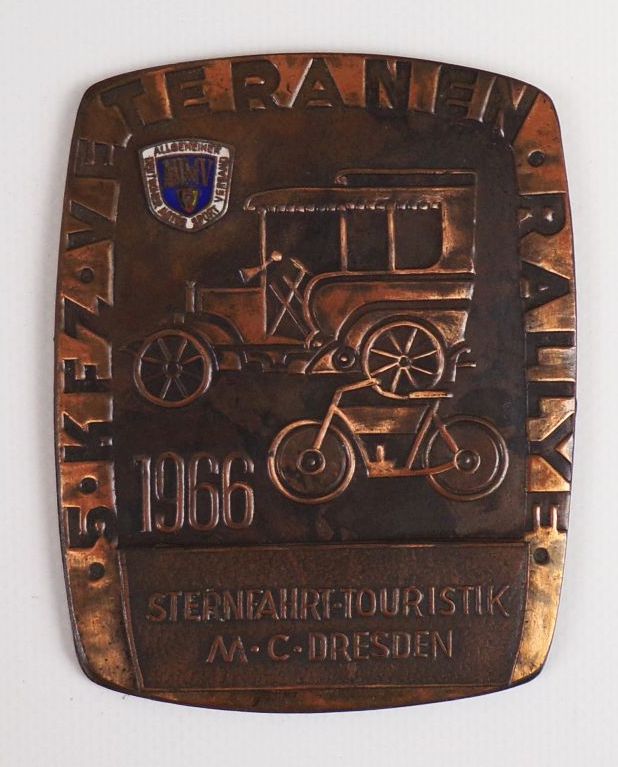AMDV Plakette Sternfahrt Touristik MC Dresden 1966 AMDV Plakette Sternfahrt Touristik MC Dresden 1966