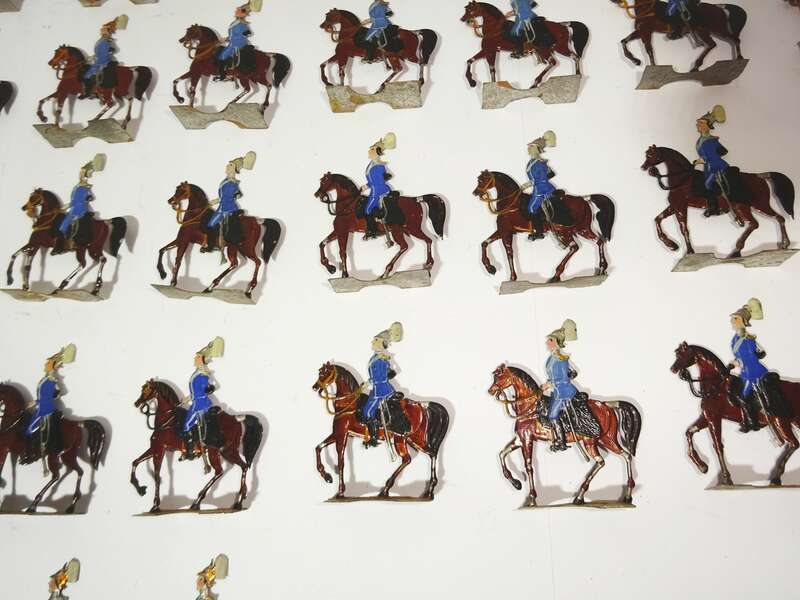 Alte Zinnfiguren kgl sächsisches Gardereiter Regiment Flachfiguren