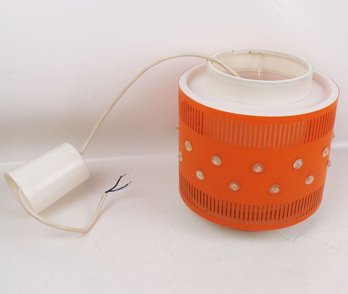 DDR Deckenleuchte Weiss Orange E27 Pendellampe Retro Lampe 